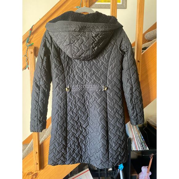 Cole Haan black quilted hooded winter jacket - Picture 2 of 6